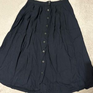 Forever 21 Black A-Line Button Skirt